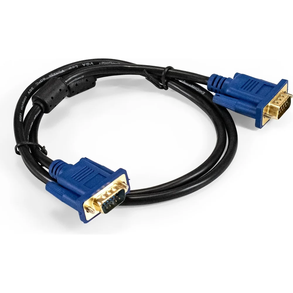 Кабель VGA/SVGA ExeGate (EX294725RUS); 1 м; два феритовых фильтра; позолоченные коннукторы; пакет