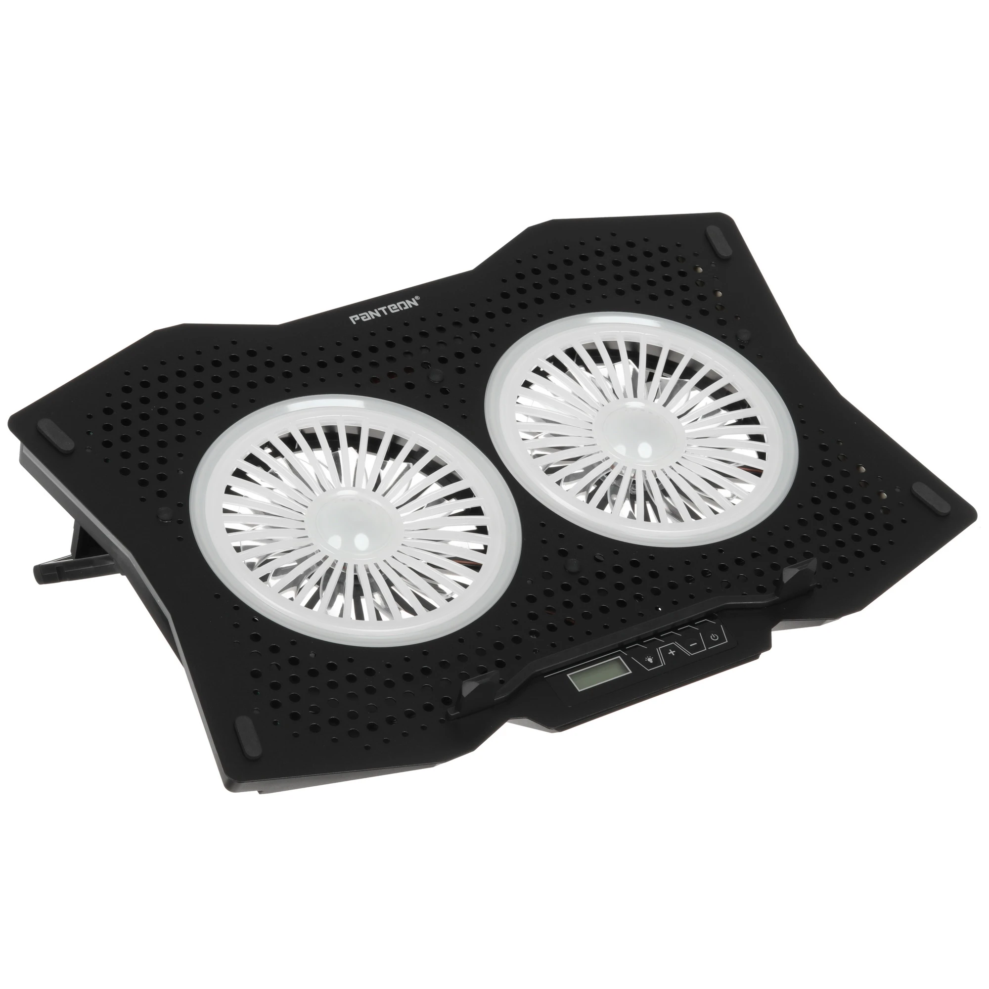 Система охлаждения для ноутбука 18" Jet.A PANTEON CP-172L RGB Black***; пластик + металл; 2 х 115 мм; 2xUSB; 410 × 280 х 34 мм; чёрный; 0,96 кг