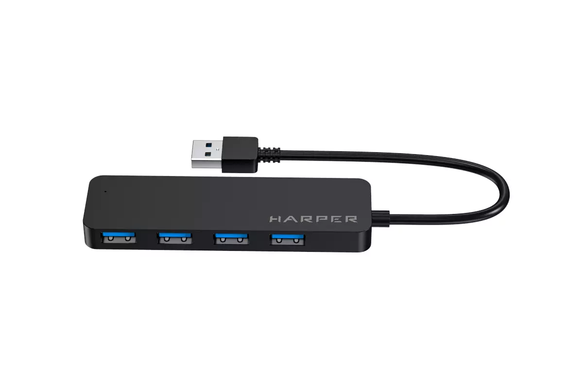 Концентратор USB внешний Harper HUB-04P; USB; 4*USB 3.2, доп питание