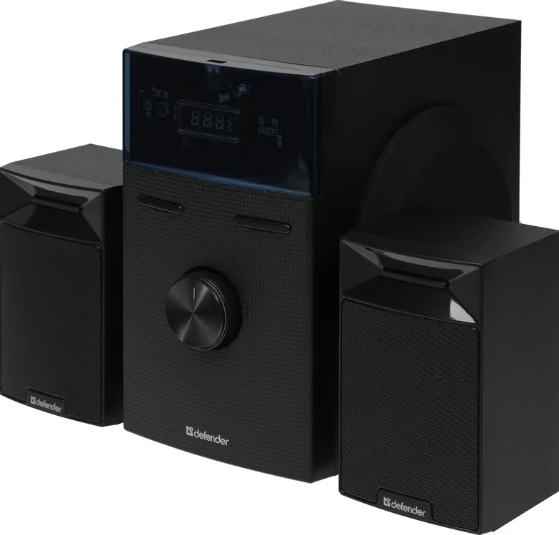 Акустическая система 2.1 Defender Tresor (65092); 50 Вт; 50 Гц  Гц - 20 кГц; дерево; FM тюнер; USB; Bluetooth; беспроводной пульт ДУ; черный