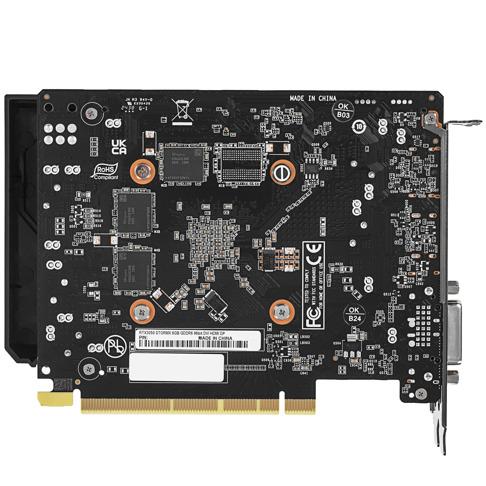 Видеокарта Palit GeForce RTX 3050 StormX (NE63050018JE-1072F), черный, 6Гб, GDDR6, 1042-1470 МГц, 14 ГГц, 8 нм, 96 бит, HDMIx1, DPx1