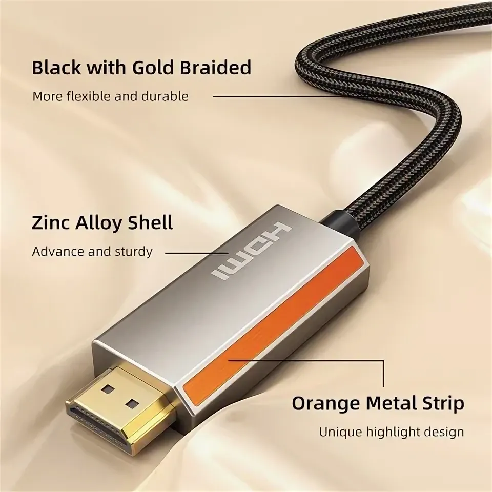 Кабель DisplayPort -> HDMI CABLETIME CD36L (CT-DMHD8K-ZG2); 2.1v; 8K@60Hz; 4K@120Hz; 48 Гбит/с; нейлоновая  оплётка; медь; 2 м; черный