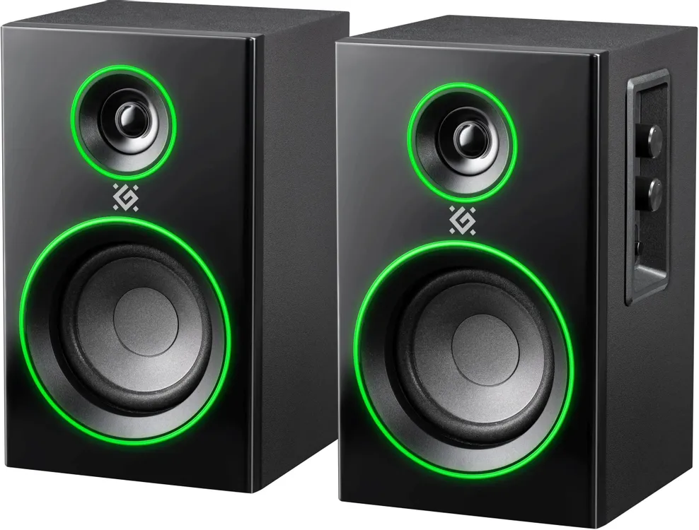 Акустическая система 2.0 Defender Solar 12 (65712); 12 Вт; 100 - 20 000 Гц; MDF; BT; регулятор на боковой панели; сеть 220В; черный
