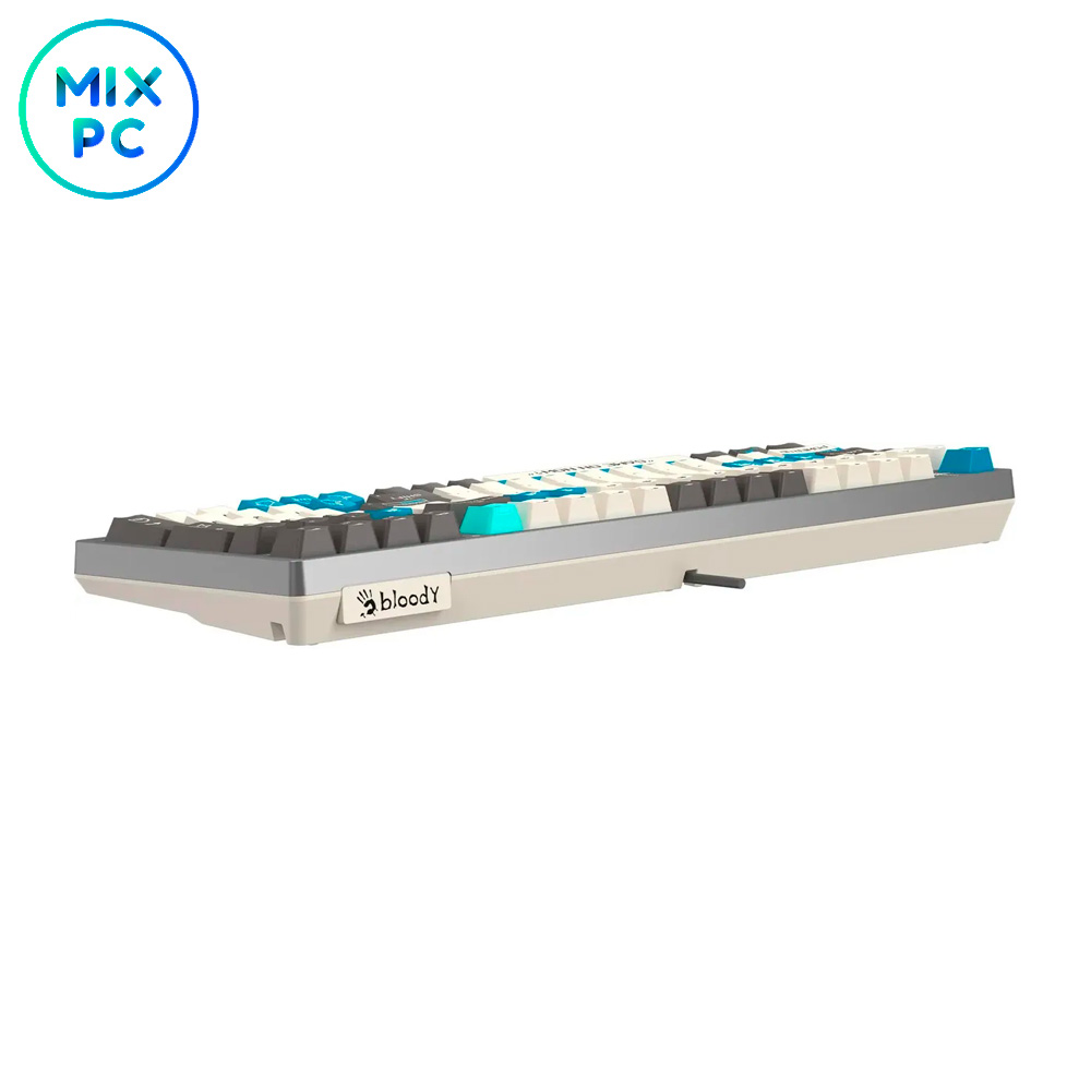 Клавиатура игровая A4Tech Bloody S98 Pixels (S98 Pixels Blue); USB; механическая (BLMS Red Plus); 98 клавиш; 12 (+FN); RGB подсветка; ENG\RUS; серый +