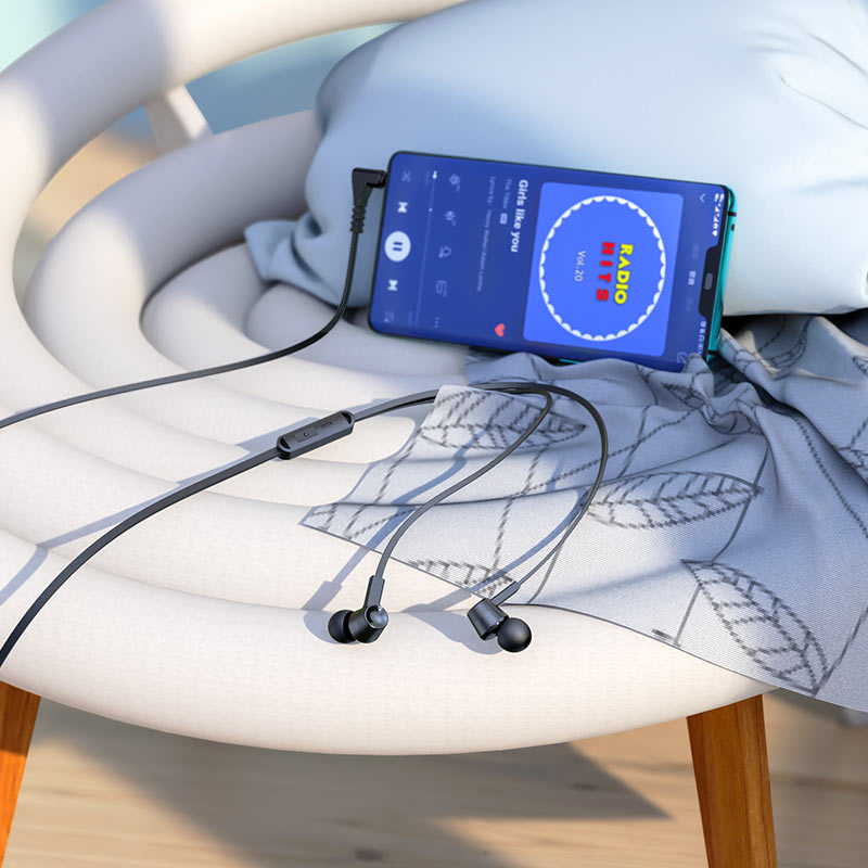 Гарнитура проводная Hoco M86 Oceanic Black, Mini-jack 3,5мм , внутриканальные, без крепления, 20 Гц - 20 кГц, 16 Ом, 1,2 м, черный