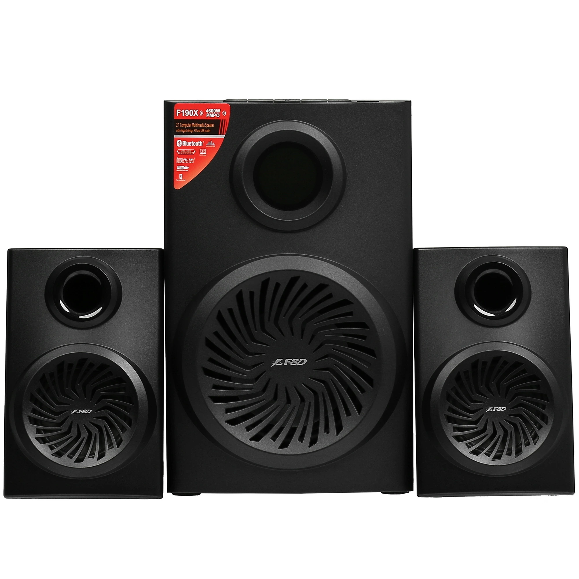 Акустическая система 2.1 F&D F190X***; 46 Вт; 20 - 20 000 Гц; дерево; MDF; FM тюнер; USB; BT; пульт 