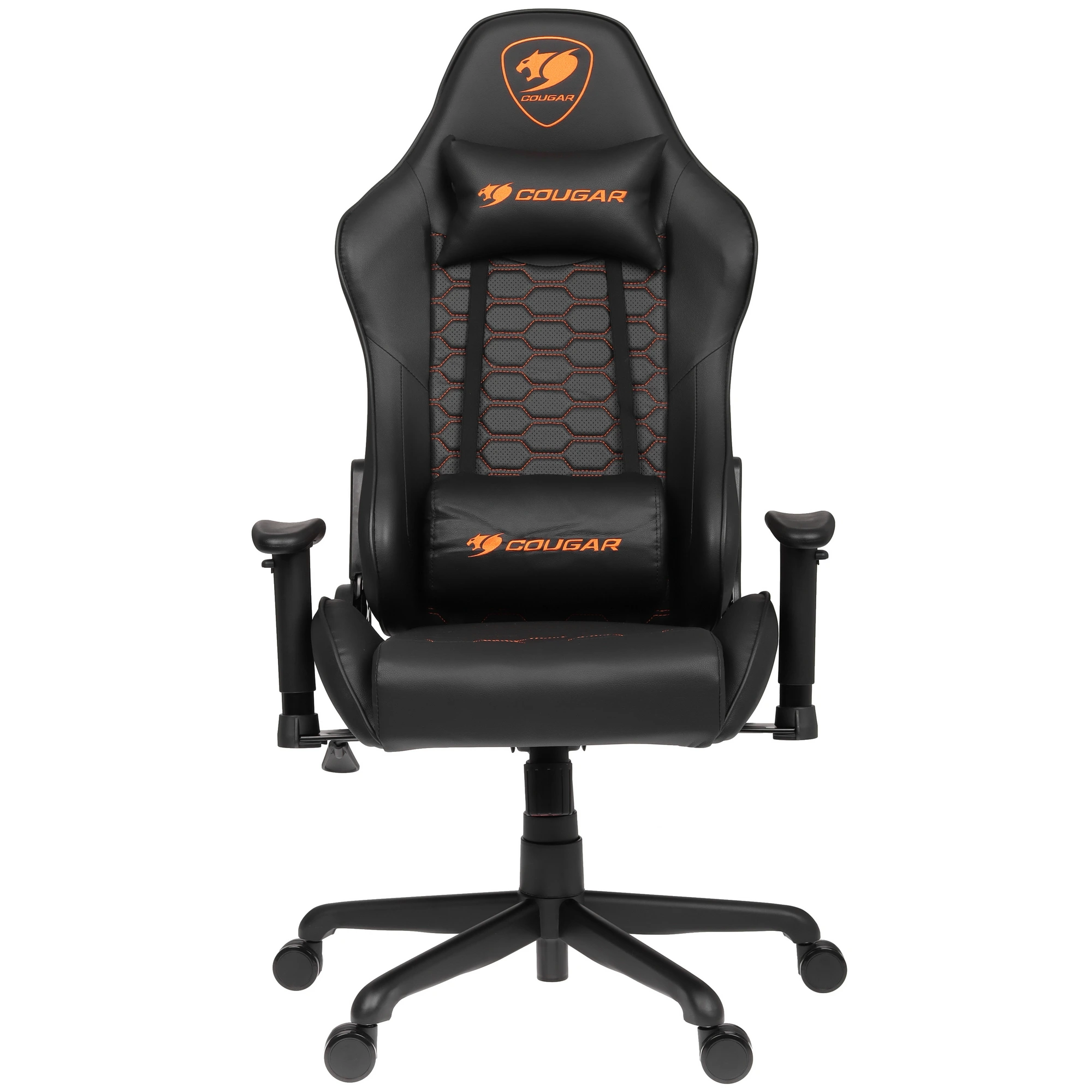 Кресло для геймеров Cougar OUTRIDER Black (CGR-OUTRIDER-B); иск. кожа; регулировка подлокотников 2D; чёрный; 80 мм (класс 4); нагрузка до 120 кг