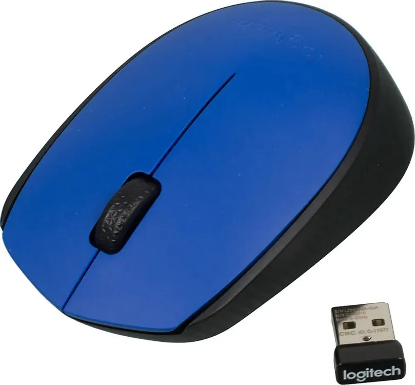 Мышь беспроводная Logitech M171 Blue/Black (910-004640***); USB; 3 кнопки; колесо-кнопка; 1хАА; синий