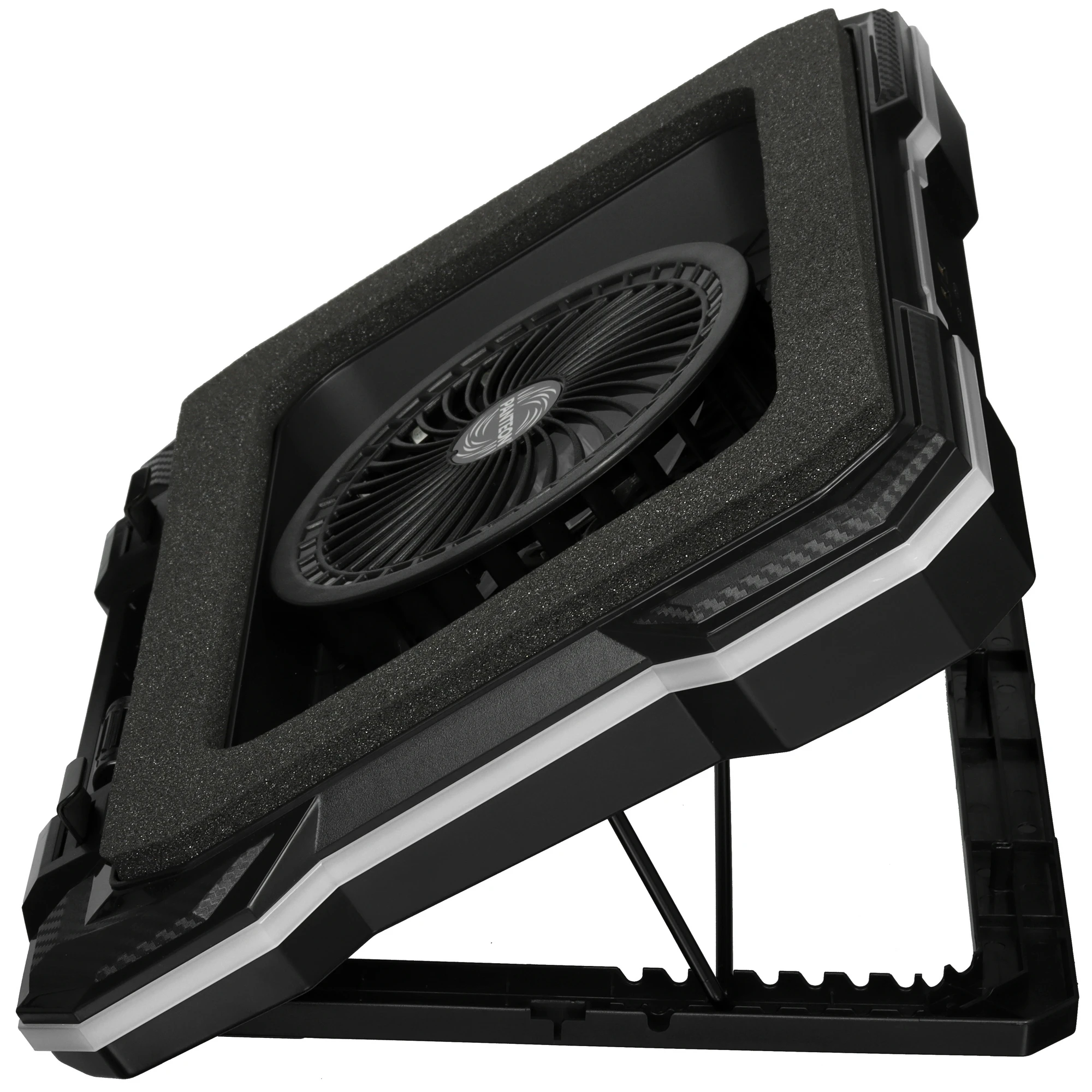 Система охлаждения для ноутбука 19" Jet.A PANTEON CP-191L RGB Black; пластик + металл; 1x140 мм; USB; 428 х 316 х 58 мм; чёрный