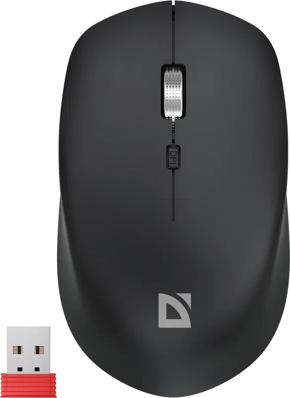 Мышь беспроводная Defender Velvet MB-406 Black (52406); BT/2.4 Ггц; оптический; 800 - 1600 dpi; 4 кнопки; колесо-кнопка; аккумулятор 500 мА·ч; чёрный