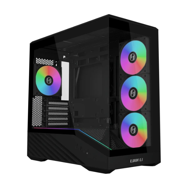 Корпус Lian-Li V100R Mini Black (G99.V100RMIX.R0); mATX; Mini-Tower; 4х120 мм; 2xUSB 3.0/1xUSB Type-C; 1xMic/Audio; черный