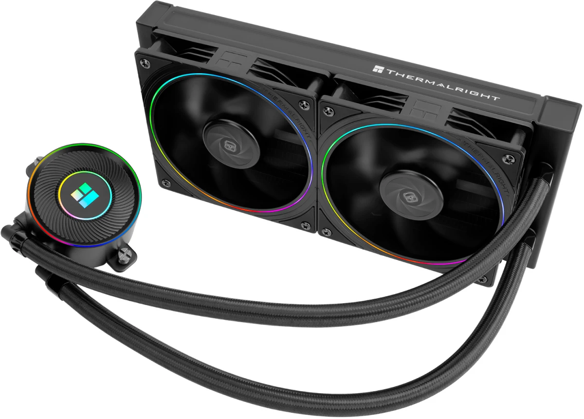 Система жидкостного охлаждения 240 мм Thermalright Aqua Elite 240 ARGB Black V5 (TRAE240V5AB); активная; 2 вентилятора; 2000 об/мин; 28.2 дБ; 68.9 CFM