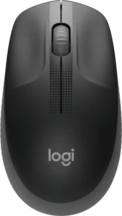 Мышь беспроводная Logitech M190 Black+Gray (910-005905***); 2.4 ГГц; USB; оптический; 1000 dpi; 3 кнопки; колесо-кнопка; 1хАА; чёрный + серый