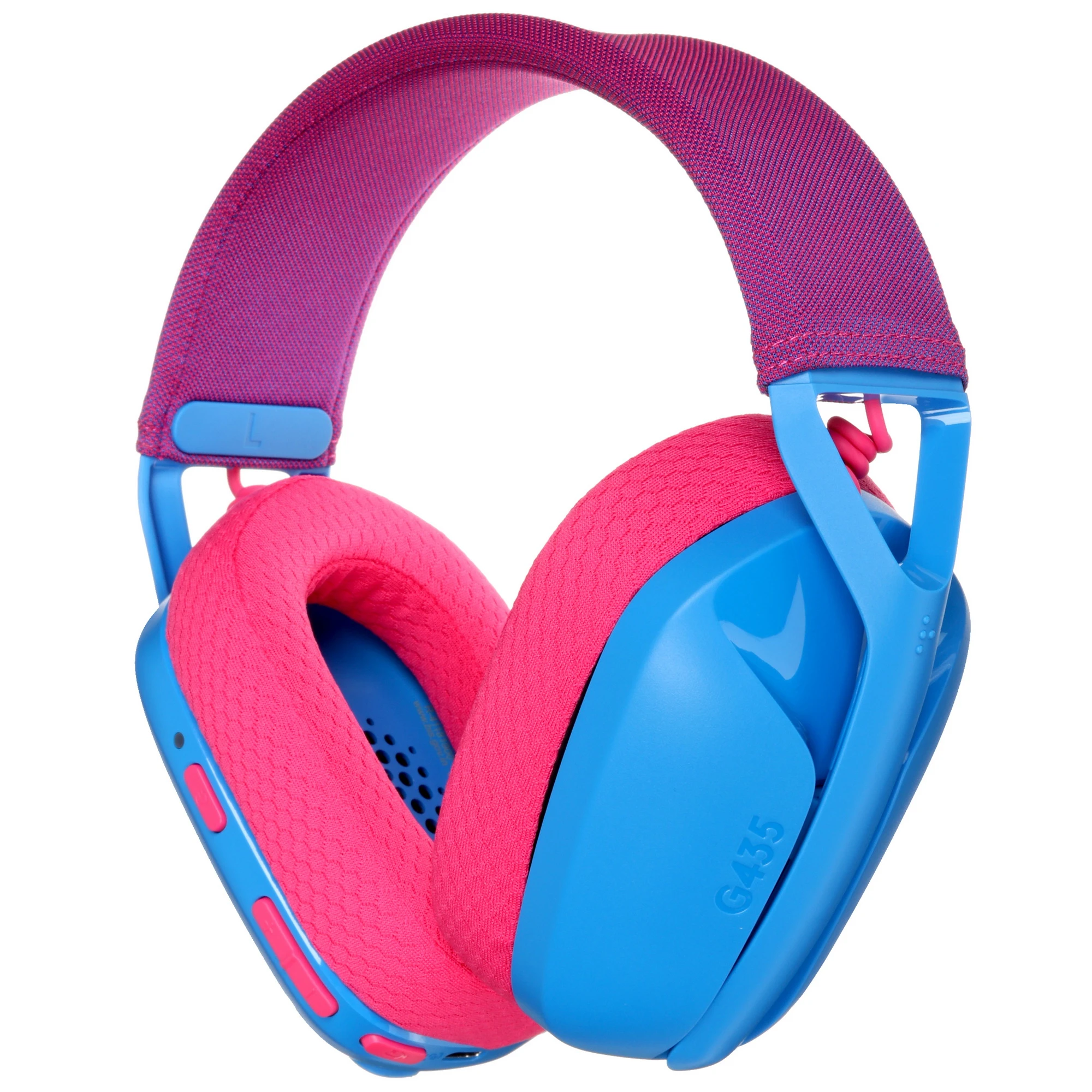Гарнитура беспроводная Logitech G435 LIGHTSPEED Blue & Raspberry (981-001062); игровая; Bluetooth/2.4 Ггц; оголовье; 20 - 20 000 Гц; 45 Ом; встроенный