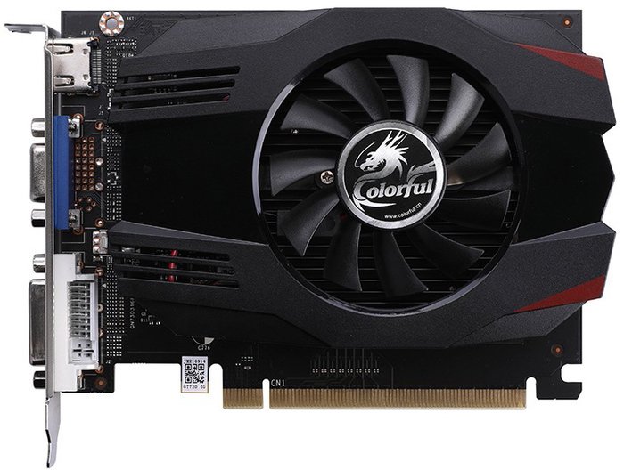 Видеокарта Colorful GeForce GT 730 (GT730K 4GD3 V2-V), черный, 4Гб, GDDR3, 667 МГц, 28 нм, 64 бит, HDMIx1, 1xVGA