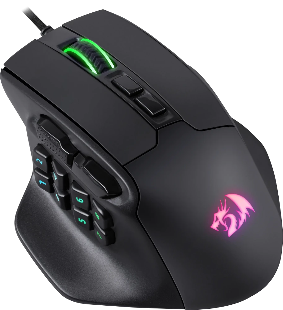 Мышь игровая Redragon AATROX (71276***); USB; оптический; 200 - 12400 dpi; 15 кнопок; колесо-кнопка;