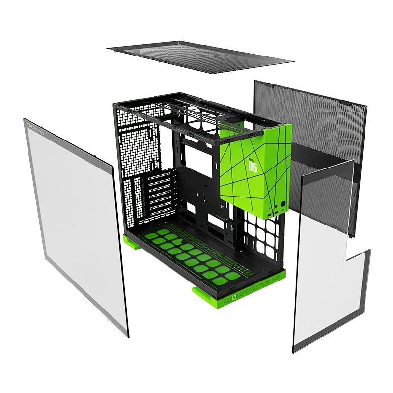 Корпус Geometric Future Model 5 NV Style Limited Edition (1AM5WKNV00100); E-ATX; Middl-Tower; без БП; 2xUSB 3.X, 1xUSB 3.X Type-C,1x jack 3.5 mm Mic/A
