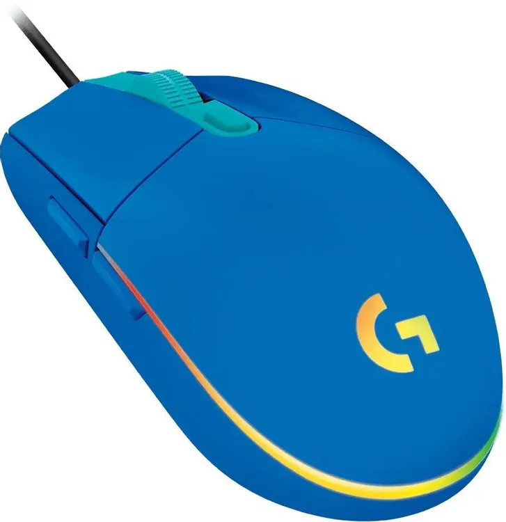 Мышь игровая Logitech G203 LIGHTSYNC (910-005798***); USB; оптический; 200 - 8000 dpi; 6 кнопок; колесо-кнопка; LED подсветка; синий