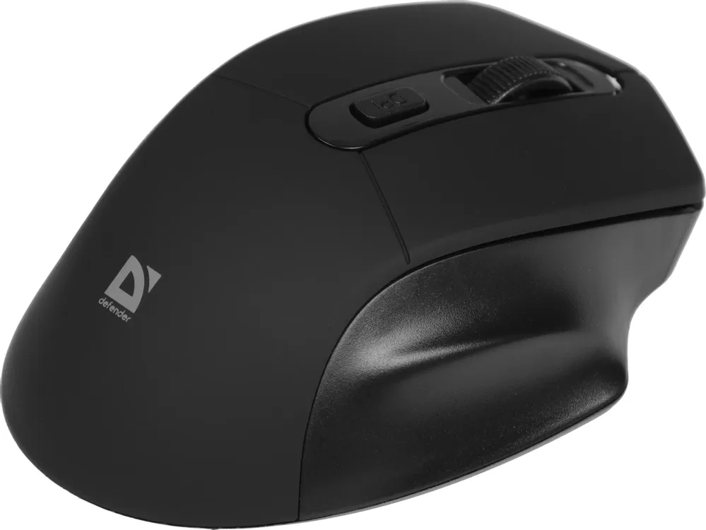 Мышь беспроводная Defender Datum MB-345 (52345***); USB; оптический; 800/1200/1600 dpi; 3 кнопки; колесо-кнопка; 2xAAA; чёрный