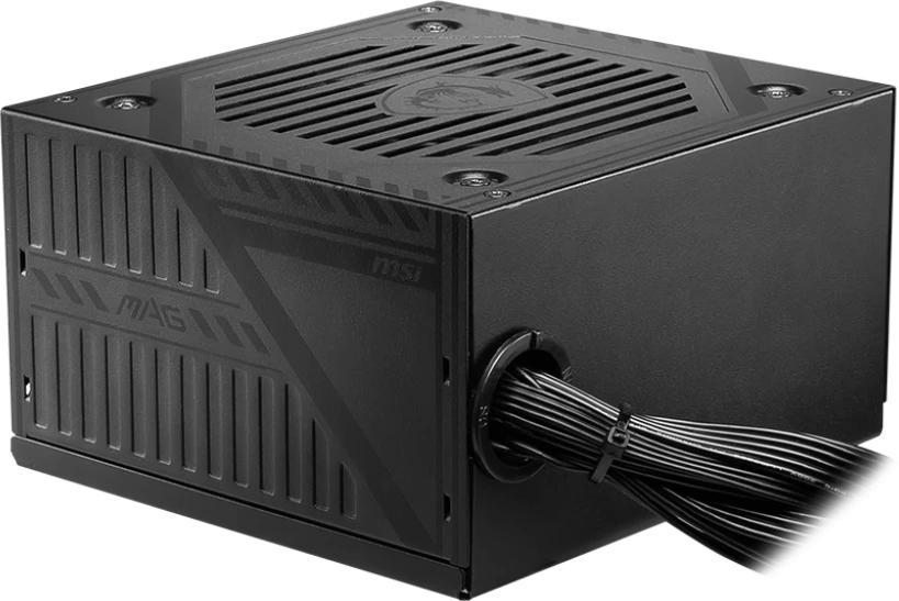 Блок питания 500 Вт MSI MAG A500DN (306-7ZP6A11-809); 1x24 pin; 1x8(4+4) pin; 5xSata; 2xMolex; 2x6+2-pin PCI-E; 80+ Standart; APFC; 120 мм