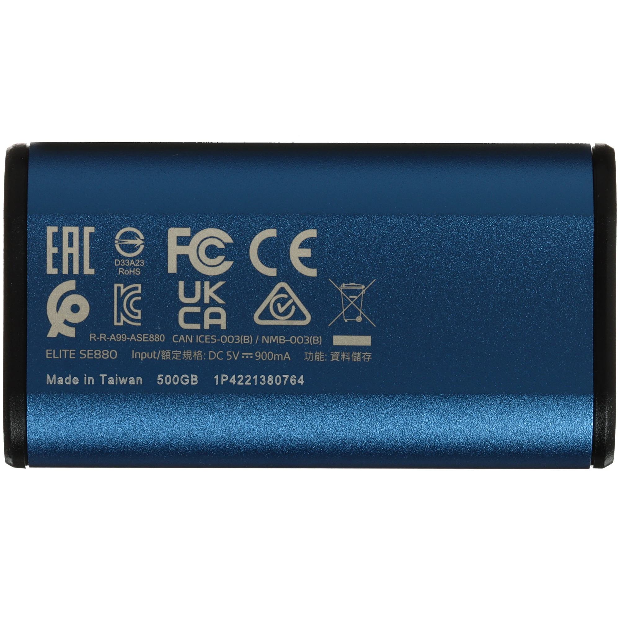 Внешний SSD 500 ГБ ADATA Elite SE880 (AELI-SE880-500GCBU); USB 3.2 Gen 2x2 Type-C; синий