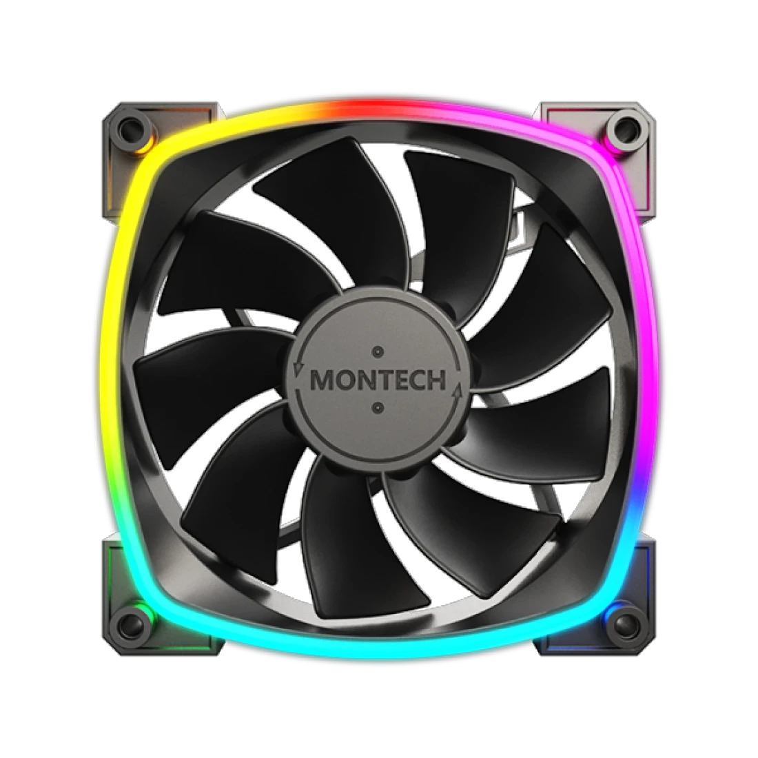 Вентилятор 120 мм MONTECH комплкект RX120 Reverse Black (RX120B3P); 4-pin(PWM)+3-pin(ARGB); 800-1600 об/мин; 59 CFM; 27 дБ; подсветка