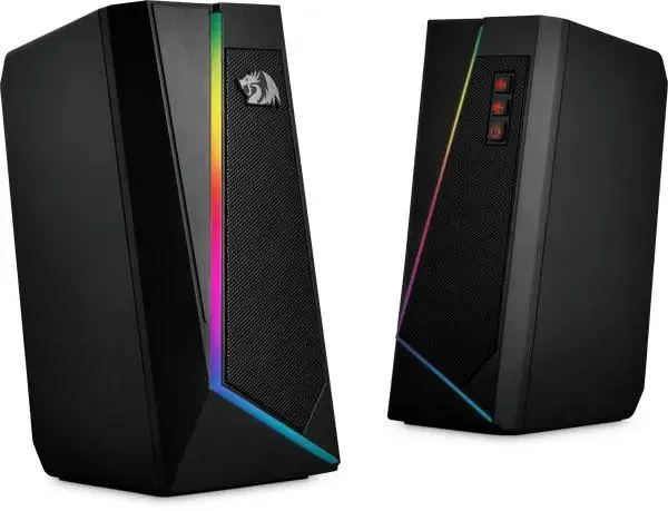 Акустическая система 2.0 Redragon Anvil Black (77878); 6 Вт; 270 - 20 кГц; пластик; подсветка; регулятор на передней панели; питание USB; чёрный