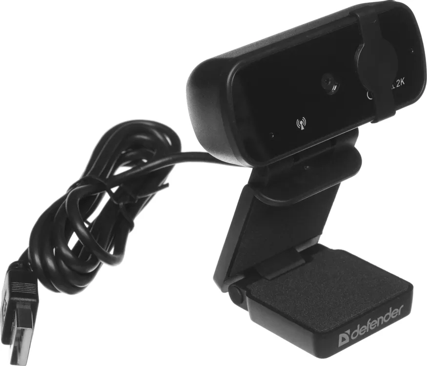 Веб-камера Defender G-lens 2593 QHD (63193); 4,0 Мп; 2560х1440; 2К (QHD); автофокус; микрофон с шумоподавлением; универсальное крепление; 1,5 м; чёрны