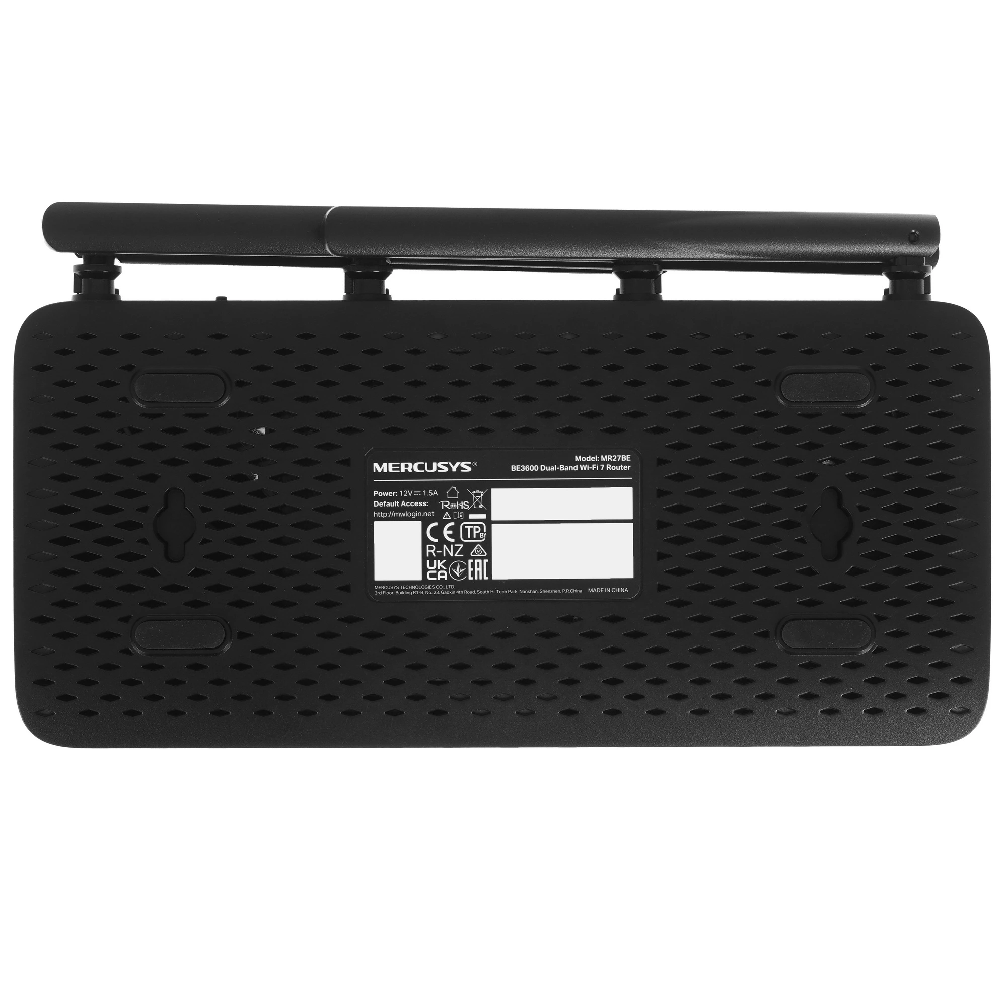 Роутер Mercusys MR27BE BE3600; 688 Мбит/сек + 2880 Мбит/сек; 1xLAN 2.5 Гбит/с + 2xLAN 1 Гбит/с; 1xWAN 2.5 Гбит/с; 4 ant