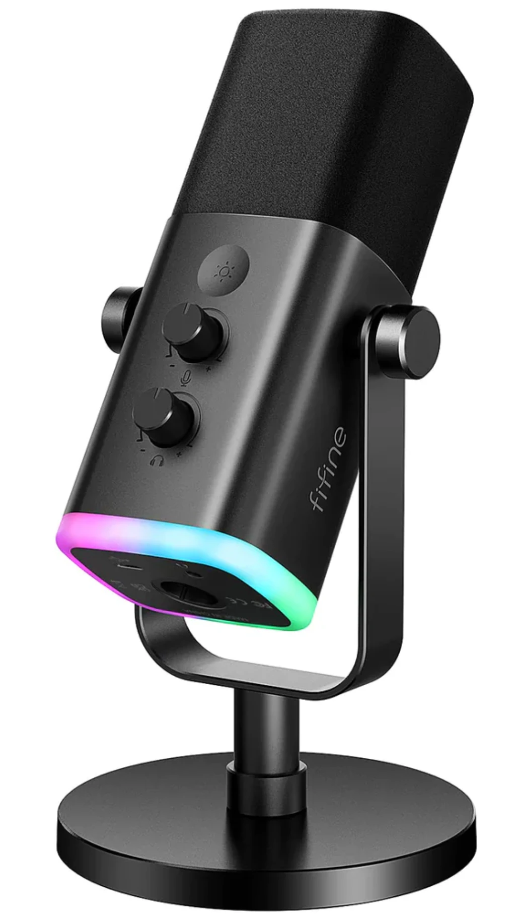 Микрофон Fifine AMPLIGAME AM8***; динамический; кардиоидный; 50 - 16 000 Гц; штатив; 2,1 м; USB/XLR; чёрный