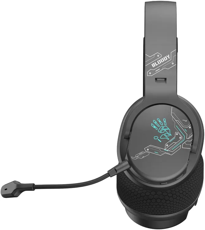 Гарнитура беспроводная A4Tech Bloody GR370 Black; накладные; 3,5 мм/BT/2.4 Ггц (USB-A/USB Type C); оголовье; 20 - 20 000 Гц; 16 Ом; микрофон; 45 ч; че