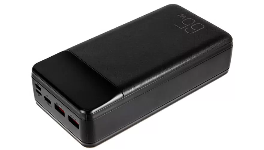 Внешний аккумулятор 30 000 мА/ч; XO PR201; 5А; 65 Вт; Кабель в комплекте Type-C; черный