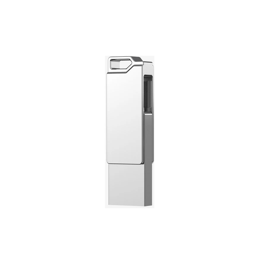Накопитель USB-флэш 64 ГБ Hikvision HIKSEMI SYNC E327C Silver (HS-USB-E327C/64G/U3/SILVER); USB 3.X; ротатор; металлический корпус; OTG Type-C; серебр