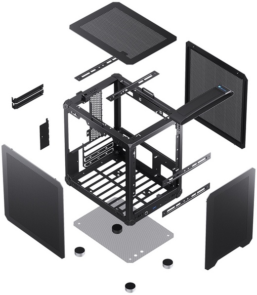 Корпус JONSBO C6 Handle Black; mATX; Mini-Tower; без БП; 1xUSB 3.X, 1xUSB 3.X Type-C,1x jack 3.5 mm Mic/Aud