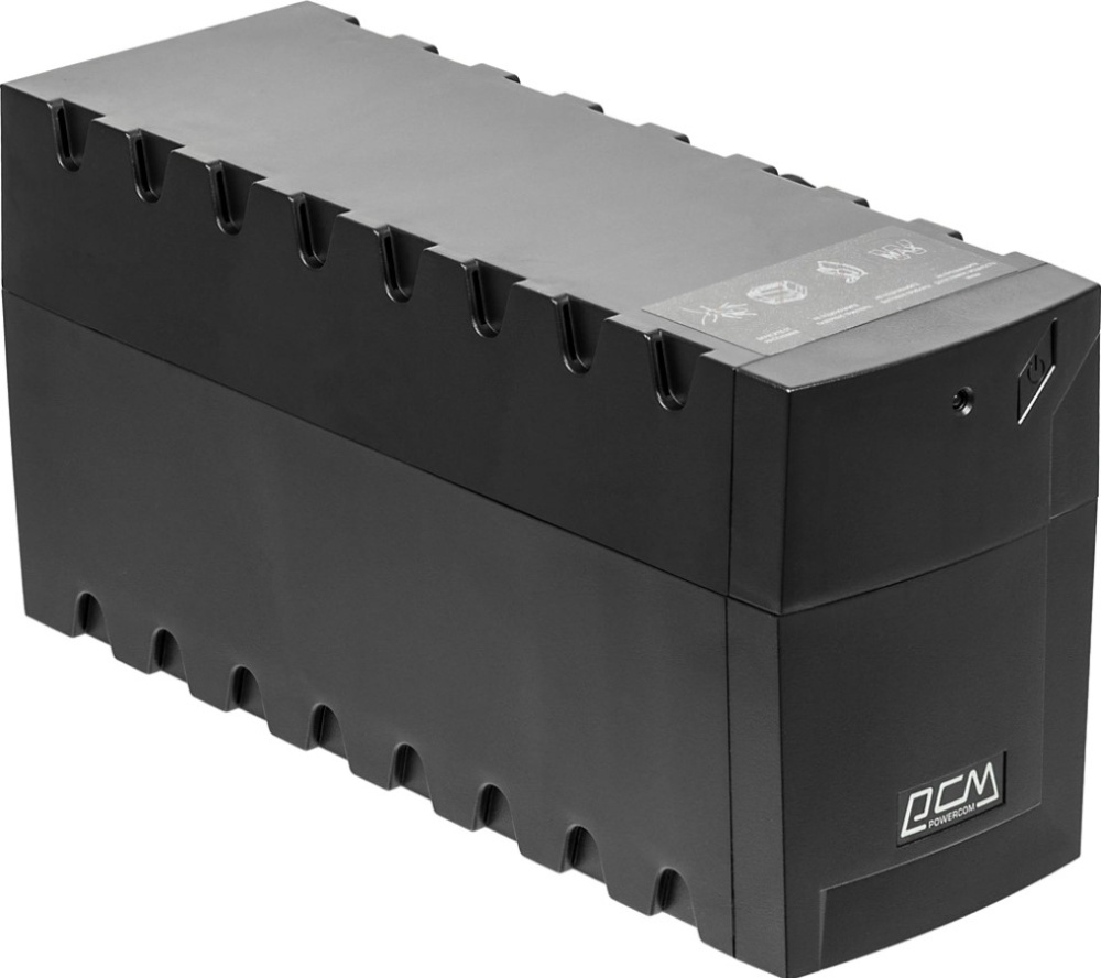 ИБП Линейно-интерактивный Powercom RAPTOR (RPT-800AP); 480 Вт; 160 - 280 В; 3 x IEC С13; чёрный; защита от импульсов, фильтрация помех; 4,4 кг