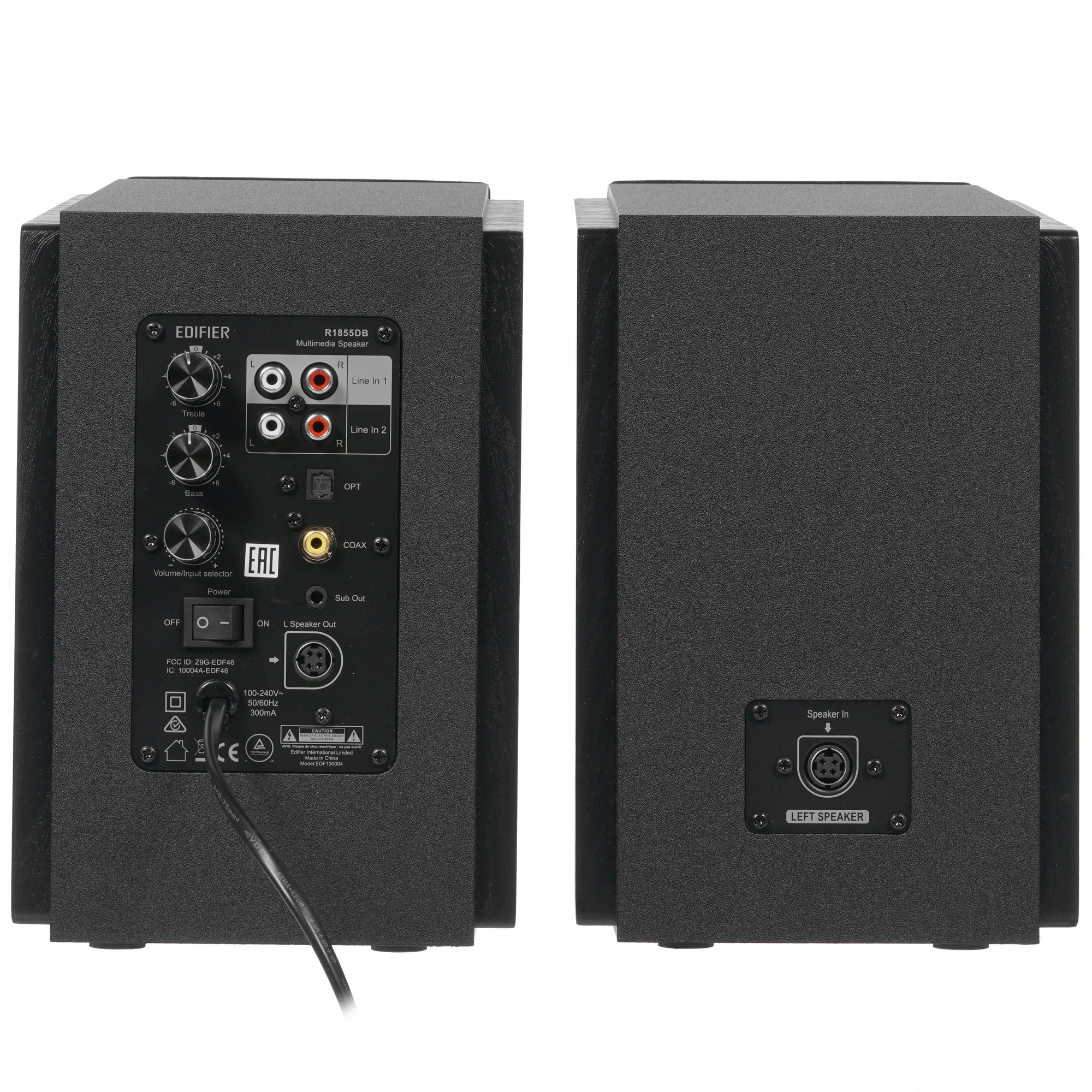 Акустическая система 2.0 Edifier R1855DB Black; 70 Вт; 60 - 20 000 Гц; MDF; BT; беспроводной пульт ДУ; S/PDIF (optical); регулятор на задней панели; с