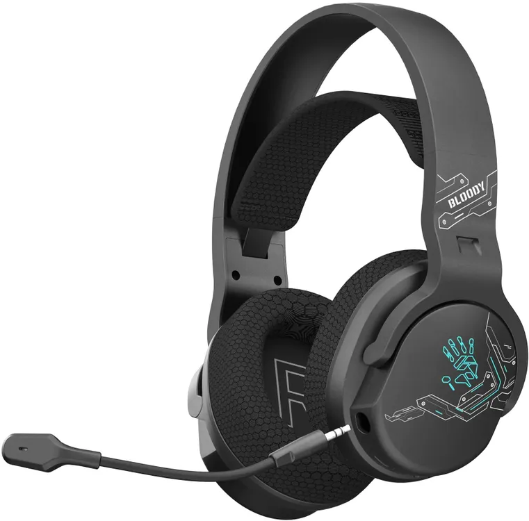 Гарнитура беспроводная A4Tech Bloody GR370 Black; накладные; 3,5 мм/BT/2.4 Ггц (USB-A/USB Type C); оголовье; 20 - 20 000 Гц; 16 Ом; микрофон; 45 ч; че