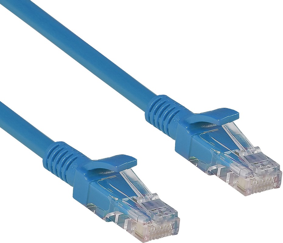 Кабель патч-корд ExeGate Blue UTP-5e-5M-BL (EX282035RUS); не экранированный; кат. 5е; 4-х парный; 5,0 м