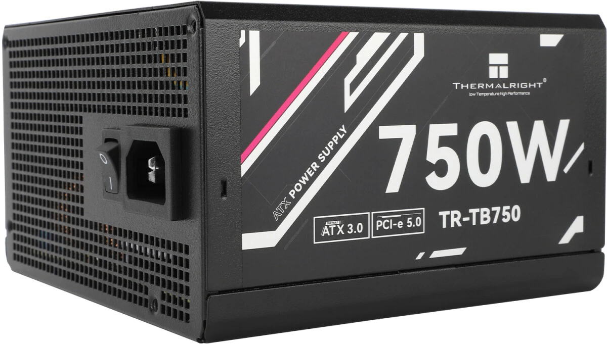 Блок питания 750 Вт Thermalright 12VHPWR (TR-TB750); 1x24 pin; 2x8(4+4) pin; 6xSata; 3xMolex; 3x6+2-pin PCI-E; 80+ Bronze; APFC; отстегивающиеся кабел