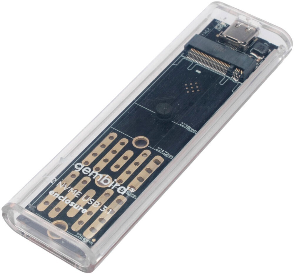 Внешний карман для SSD M.2 Gembird (EEM2-NVME-2); NVME; 2230-2280; USB 3.0 (Type C); пластик