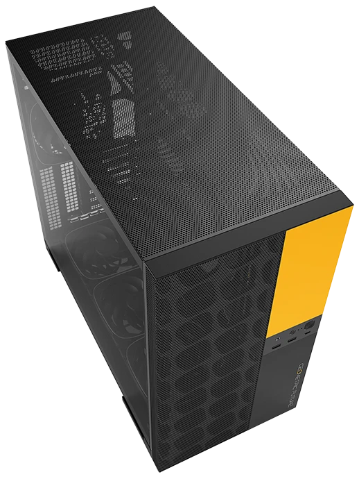 Корпус Geometric Future Model 5 ARGB Vent Bk/Y (1AM5VTBY01100); E-ATX; Middl-Tower; без БП; 5x140 мм; 2xUSB 3.X, 1xUSB 3.X Type-C,1x jack 3.5 mm Mic/A