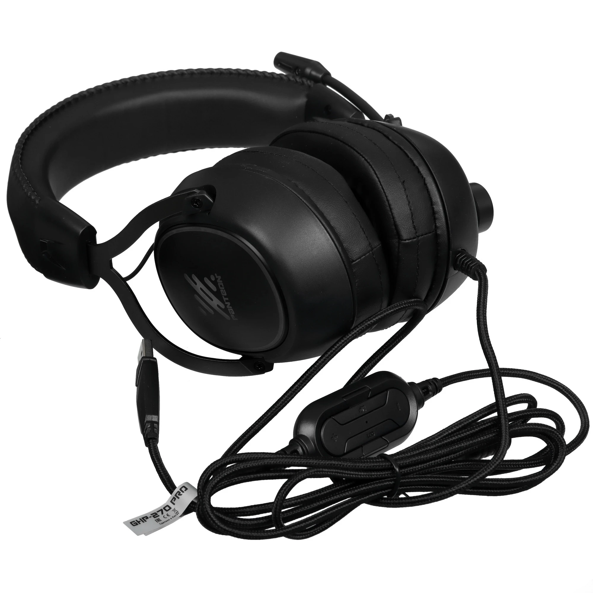 Гарнитура игровая Jet.A PANTEON GHP-270 PRO Black (GHP-270 PRO Black***); оголовье; 20 - 20 000 Гц; 16 Ом; 2,1 м; микрофон; регулятор громкости; USB;