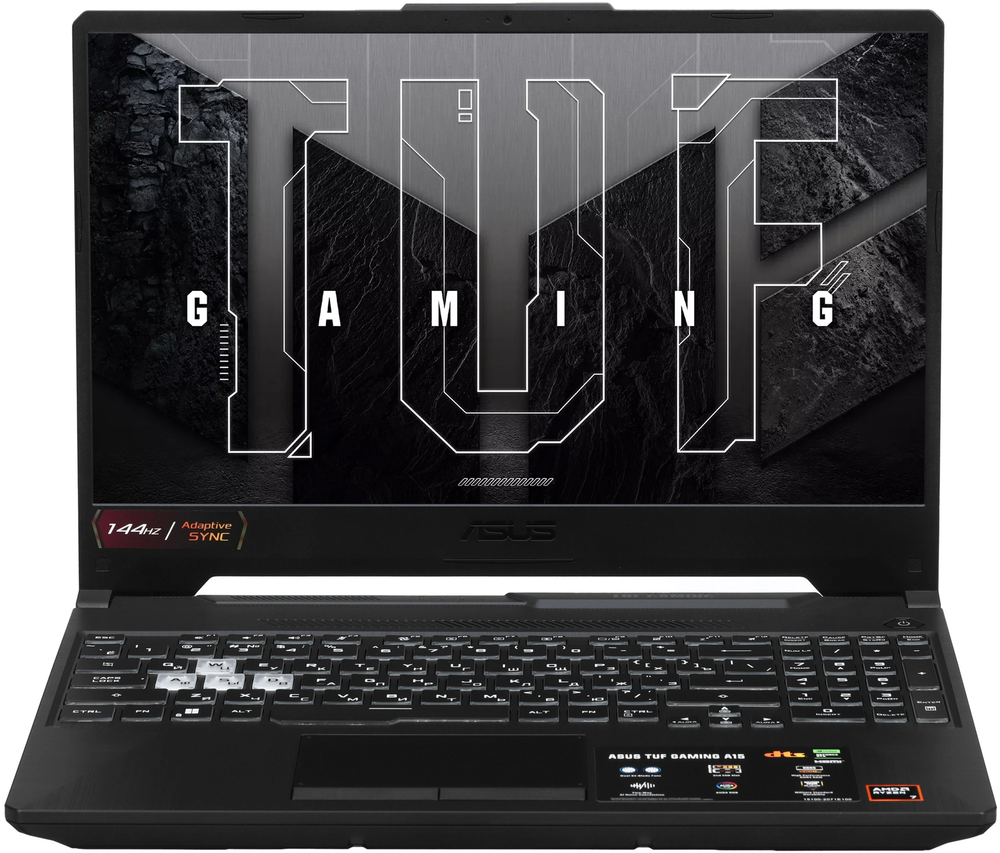 Ноутбук 15.6" Asus TUF Gaming A15 FA506NCQ-HN033 (90NR0QE7-M001C0); 1920x1080 IPS 144 Гц; AMD Ryzen 7 170; 16 Гб/512 Гб; NVIDIA GeForce RTX 3050 4Гб;