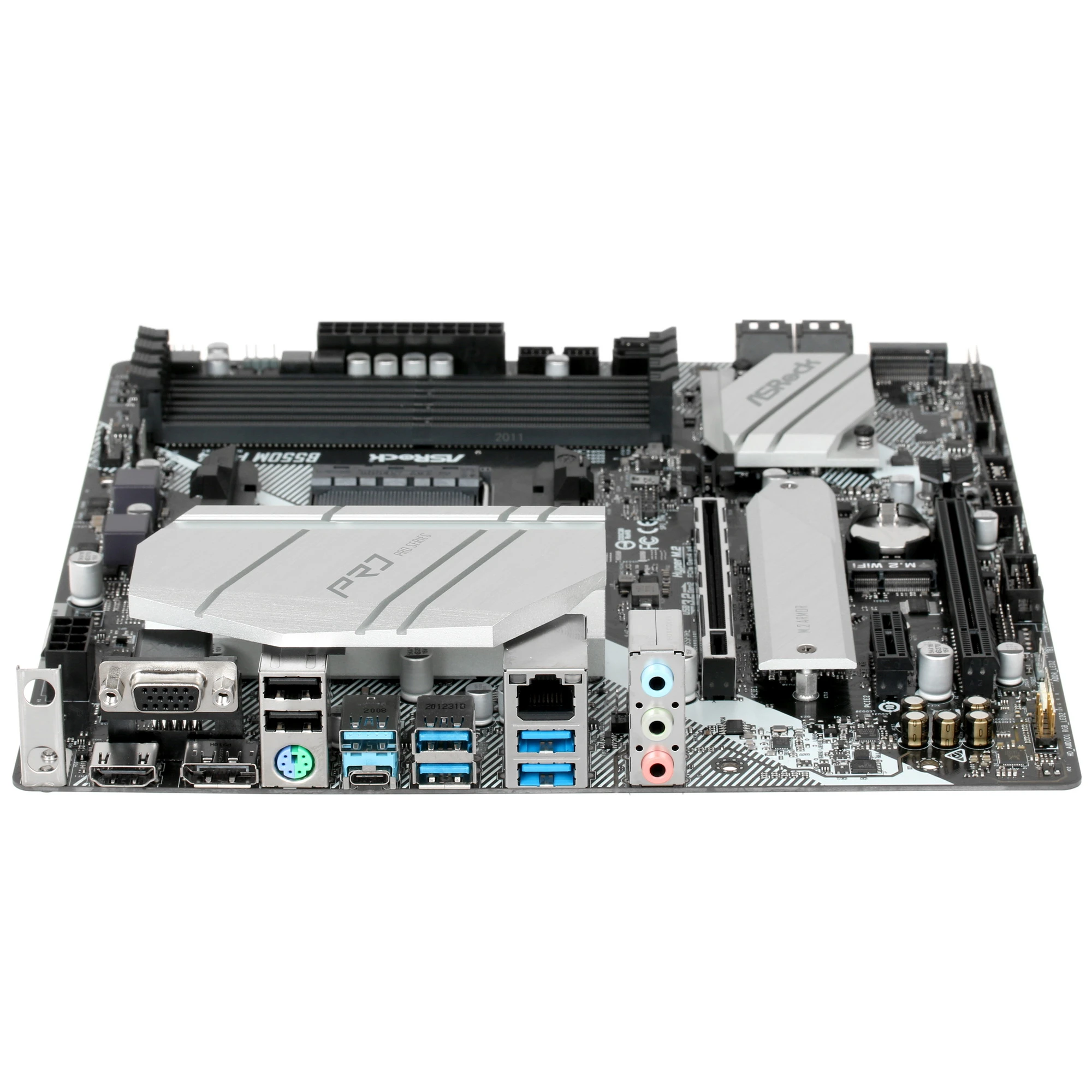 Материнская плата ASRock B550M PRO4; Socket AM4; mATX; AMD B550; 4хDDR4(4533); 2xPCI-E x16; 1xPCI-E x1; VGA; HDMI; DP; 6(SATA6 Gb/s); 7.1 audio; 1GbE