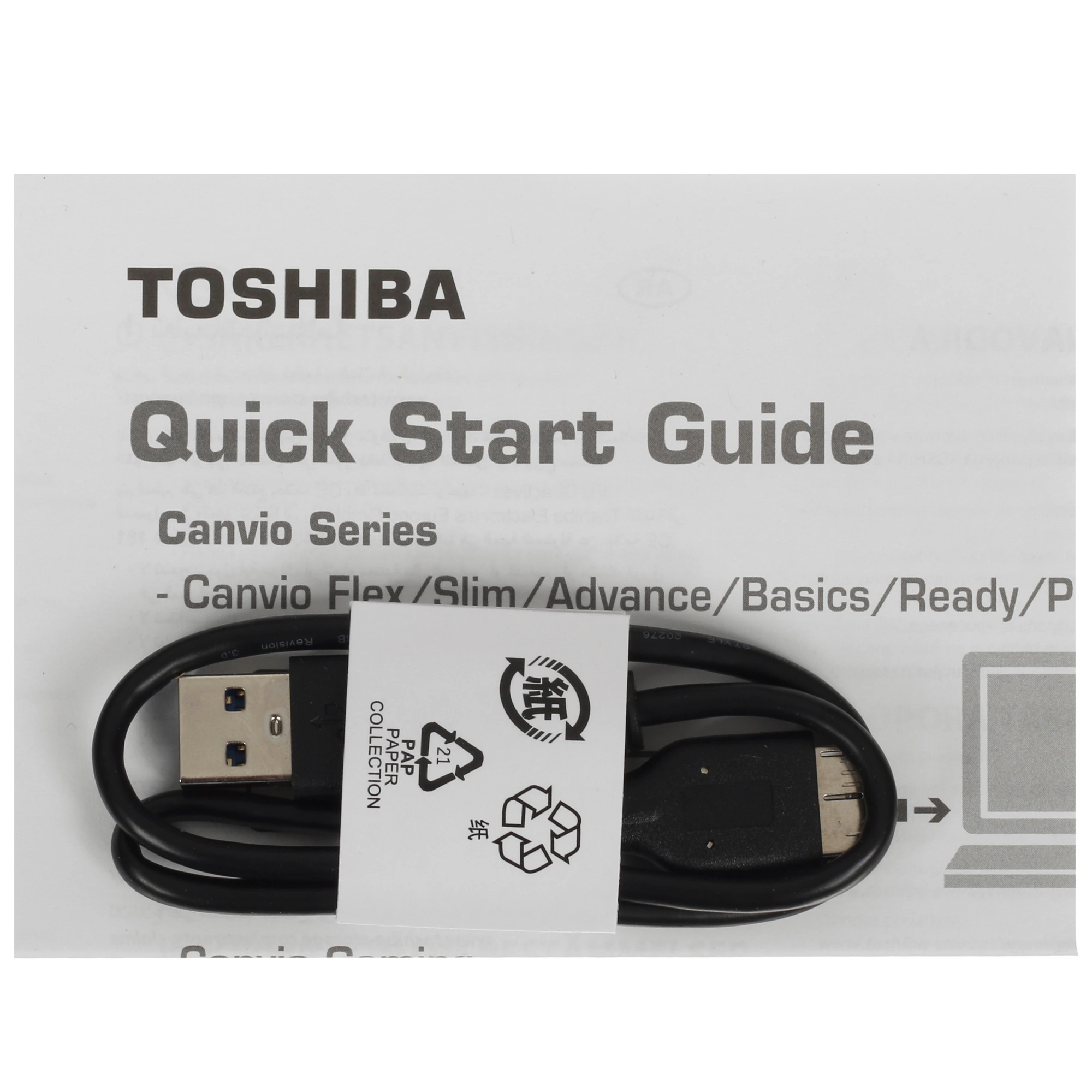 Внешний жесткий диск 2 ТБ Toshiba Canvio Basics (HDTB520EK3AA***); 2,5"; USB 3.0; чёрный