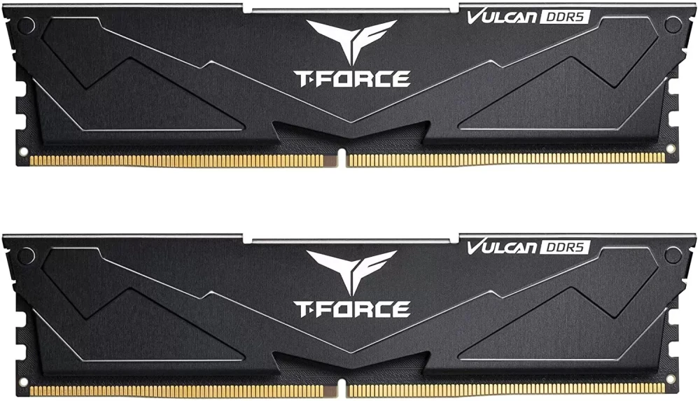 Модуль памяти DDR5 32 Гб (2x16 ГБ) Team T-Force Vulcan Black (FLBD532G6000HC38ADC01); 6000 МГц; радиаторы; RET