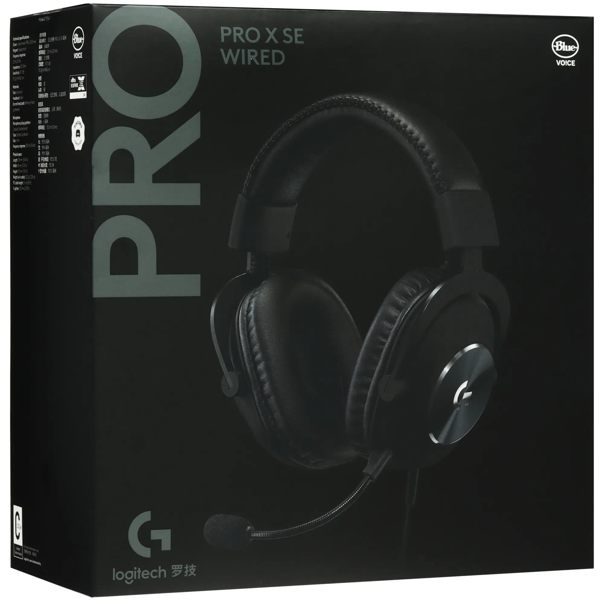 Гарнитура игровая Logitech G Pro X SE (981-001470); оголовье (headband); 20 Гц- 20 кГц; 32 Ом; микрофон; 2,0 м; 3.5 мм mini-jack/USB; черный