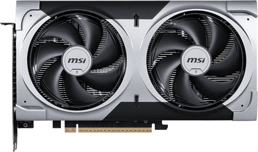 Видеокарта MSI GeForce RTX 5060 Ti 8G VENTUS 2X OC PLUS; 8 Гб GDDR7; 2407-2617 МГц; 28 ГГц; 128 бит; 1xHDMI, 3xDP; 2-slot; черный+серый