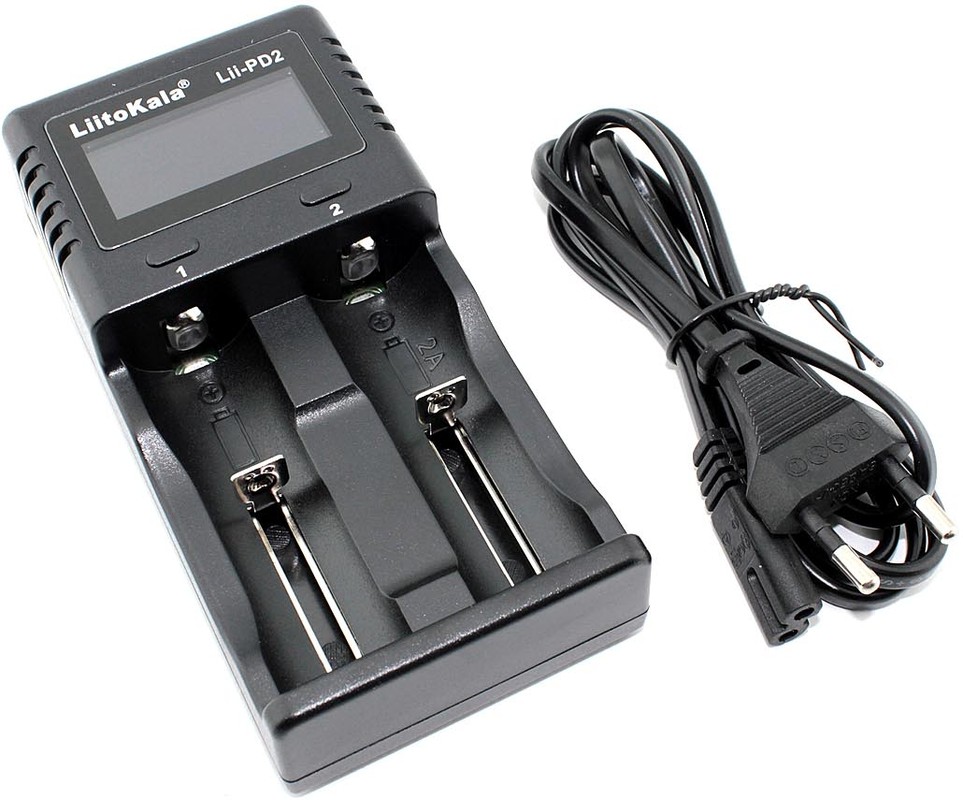 Зарядное устройство LiitoKala Lii-PD2; универсальное; 2 шт; USB Type-C; Li-Ion, Ni-Cd, Ni-MH; автоопределение