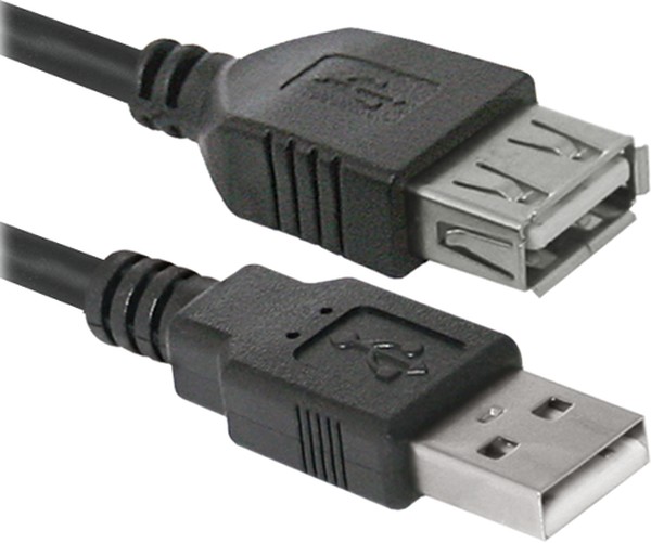 Кабель USB 2.0 AM/AF Defender USB02-17 (87454); 5,0 м; чёрный